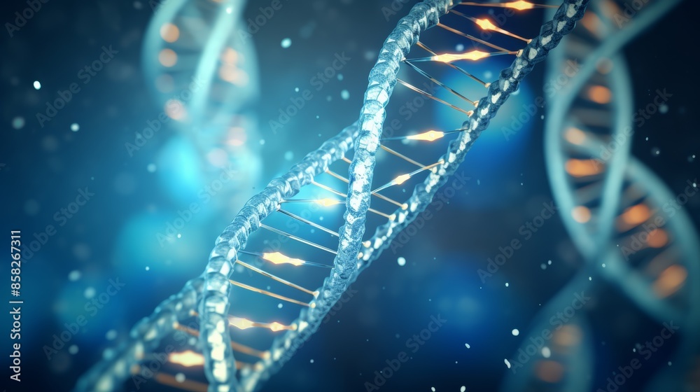 Aufkleber a personalized animation of a digital dna molecule, incorporating the viewer's own genetic informati