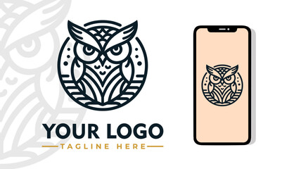 Owl Vector Logo Embrace the All-Seeing Eyes, Silent Flight, and Enigmatic Aura with the Enchanting Owl Vector Logo