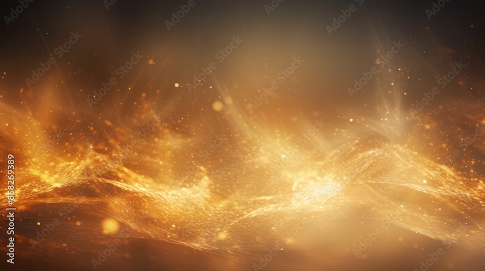 Aufkleber a stunning abstract background with sparkling gold particles intermingling with wispy smoke trails.