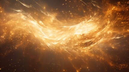 Fototapeta premium A stunning abstract background with sparkling gold particles intermingling with wispy smoke trails.