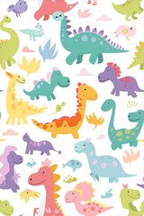 Light-Colored Background with Cartoon Animal Patterns