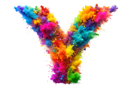 Vibrant colorful vibrant alphabet explosion burst 
with the letter Y from the alphabet