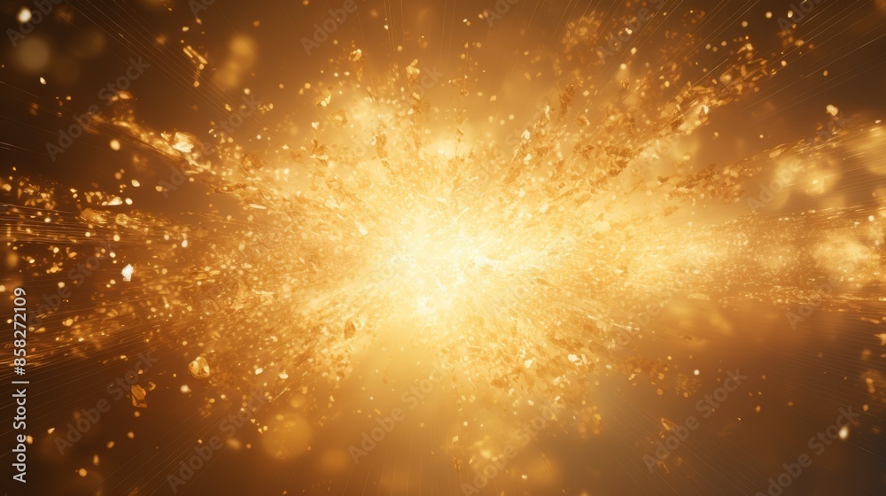Aufkleber An otherworldly abstract background of shimmering gold particles pulsating with an ethereal glow.
