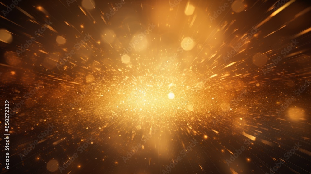 Aufkleber An otherworldly abstract background of shimmering gold particles pulsating with an ethereal glow.