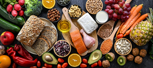 Food products representing the DASH diet