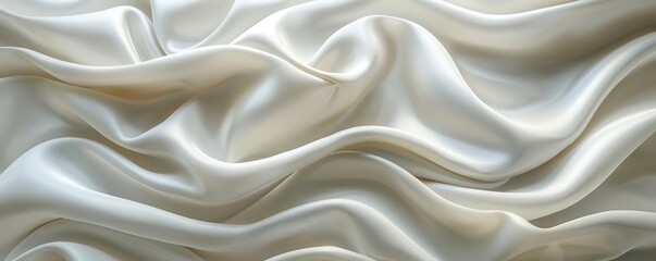 Obraz premium Detailed 3D fabric with soft abstract waves, clean white background, realistic detailing, high-resolution, photorealistic, gentle fabric folds