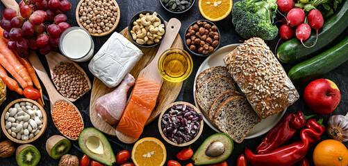 Food products representing the DASH diet