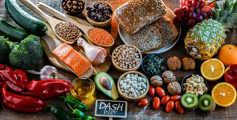 Food products representing the DASH diet