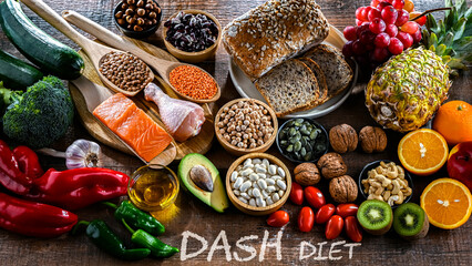 Food products representing the DASH diet