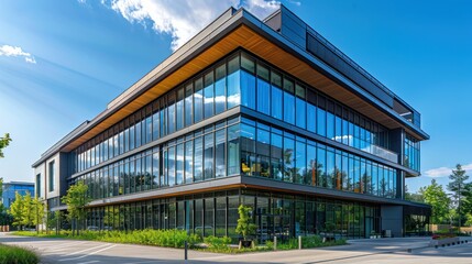 Obraz premium Modern Office Building with Glass Facade