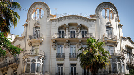Old grand spanish architecture in Valencia center, Spain