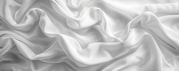 Obraz premium White fabric drapes and folds in soft, abstract shapes.