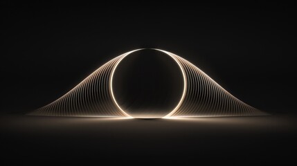 Abstract glowing portal in a dark space. Light trails create a futuristic, otherworldly scene.  Perfect for science fiction or technology themes.