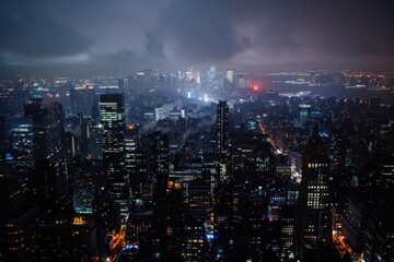 Fototapeta premium Urban night scenes: exploring the beauty of city skylines under the lunar light