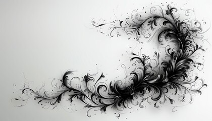 Fototapeta premium Calligraphy Swirl A single calligraphy swirl in one corner with lots of white space