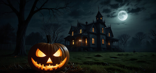 Haunted House Full Moon Spooky Scary 