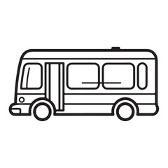 Bus single line Icon vector design outline.
