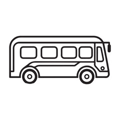 Bus single line Icon vector design outline.