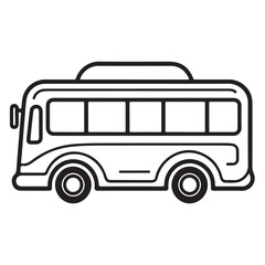 Bus single line Icon vector design outline.