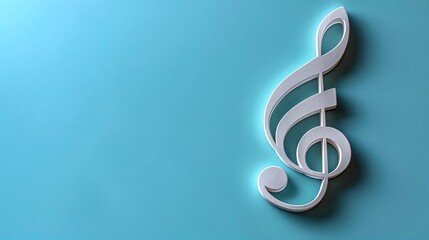 Simple Musical Note A small musical note in one corner with lots of white space