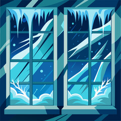  Icy patterns on windows