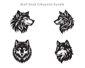 wolf head silhouette bundle