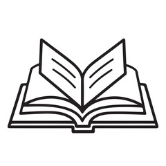 Book single line Icon vector design outline.