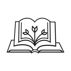 Book single line Icon vector design outline.