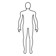 Body single line Icon vector design outline.