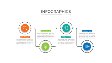 4 step process infographic template vector element