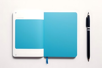 Open Binder with Fanned Papers, Minimalist Abstract Background for Design and Organization