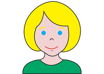 Little Girl Vector Illustration in Flat Design isolated on white Background