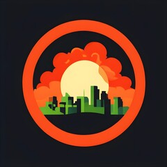 Obraz premium Skyline Icon Logo Style