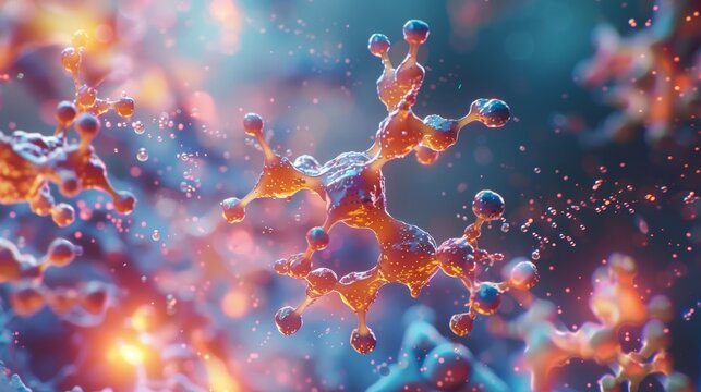 A detailed illustration of a dopamine molecule, showing its chemical structure and highlighting its role as a neurotransmitter in the brain's reward system.