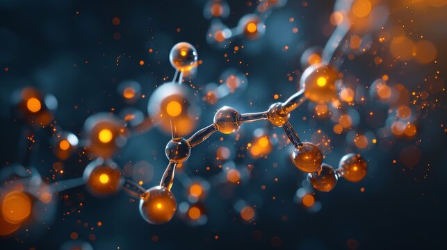 A digital illustration showing the molecular structure of a solvent, surrounded by solute particles, highlighting the process of dissolution and the formation of a solution at the