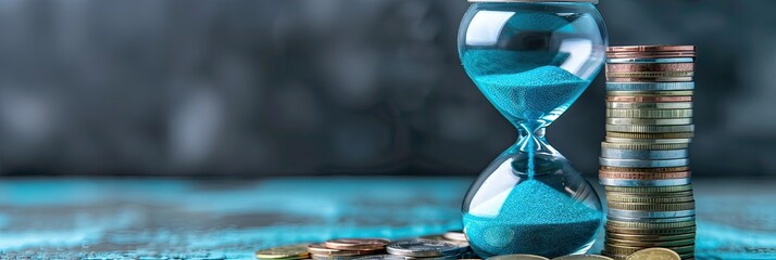 An hourglass on coins is not liquid, drinkware, stemware, or wine glass