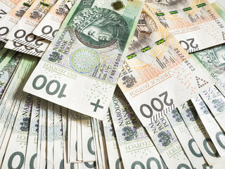 Polski złoty, polskie banknoty, polska waluta, złotówki, gotówka.