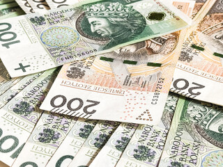 Polski złoty, polskie banknoty, polska waluta, złotówki, gotówka.