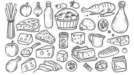 Variety of Culinary Ingredients and Kitchen Utensils Arranged on a Table