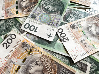 Polski złoty, polskie banknoty, polska waluta, złotówki, gotówka.
