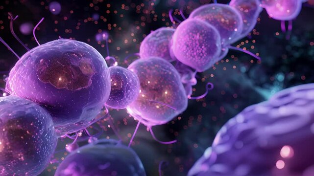 A detailed view of extracellular vesicles fusing with a target cell allowing for direct communication.
