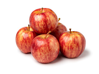 Heap of ripe red  Royal Gala apples isolated on white background close up