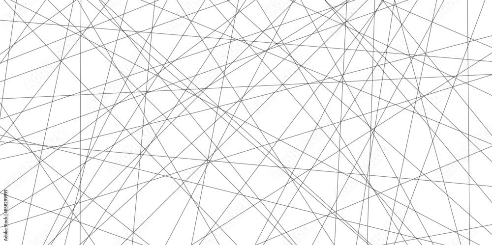 Poster Abstract black lines with white background polygonal shapes. Creative and geometric shape with white luxury pattern and paper texture design in illustration with white line background.