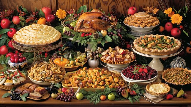 Thanksgiving Feast Culinary Delight Abundance and Warmth