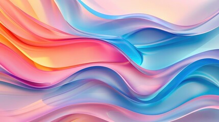 Fototapeta premium Modern abstract background with colorful waves, featuring a blend of blue, pink, and orange tones for a vibrant effect.