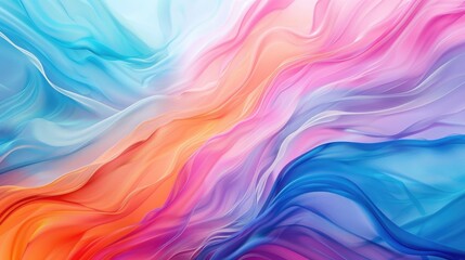 Obraz premium Modern abstract background with colorful waves, featuring a blend of blue, pink, and orange tones for a vibrant effect.