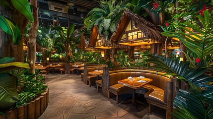 themed restaurant designed around a jungle motif