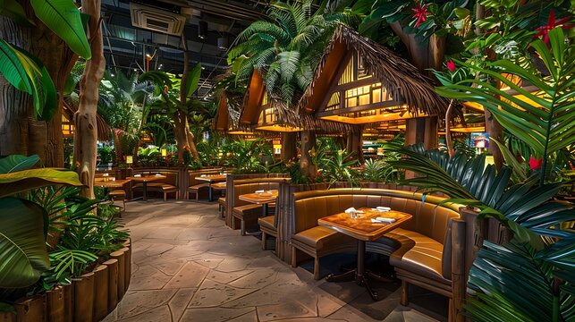 themed restaurant designed around a jungle motif