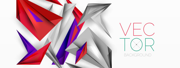 Fototapeta premium Minimal geometric abstract background. Low poly dynamic triangle design. Trendy techno business template for wallpaper, banner, background or landing
