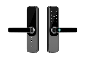 Inteligente Biometric Smart Door Lock with Digital Keypad. 3d Rendering